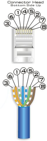 Cat5e Wiring on Ethernet Wiring  8p8c  Often Incorrectly Called Rj45